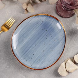 Тарелка десертная Индиголит, 20,3×18,7 см, цвет синий