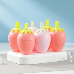 Форма для мороженого 6 ячеек "Ягодка", цвета МИКС 