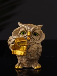 Фигурка гипс Сова ученая, 8×9×7 см, бежевый