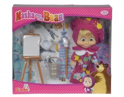 Кукла Маша в одежде художницы набор для рисования 12 см