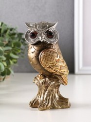 Фигурка полистоун Мудрая сова Мадлен, бронза с золотом, 14.5×6×5.5 