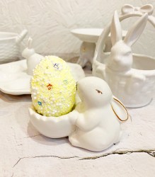 Подставка для яйца Заяц Кролик в золотом 11х6х8 см