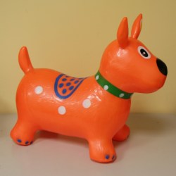 Животное прыгун собачка №1 оранжевый (коробка, насос)