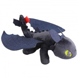 Мягкая игрушка дракон Беззубик черный 50 см 