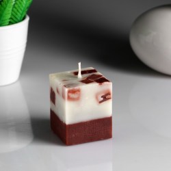 Свеча- куб Ваниль- кофе ароматическая, 5×6 см