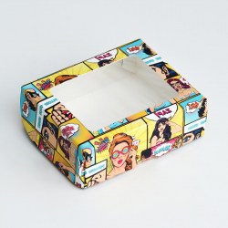 Коробка складная с окном Pop art, 10 х 8 х 3,5 см