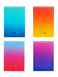 Блокнот А6, 60 листов в клетку, Bright monocolor, на гребне, МИКС