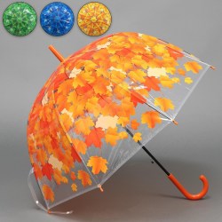 Зонт - трость полуавтоматический Листопад, 8 спиц, R = 40 см, цвет МИКС
