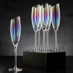 Набор бокалов для шампанского «Иллюзия», 180 мл, 5,5×27,5 см, 6 шт, цвет