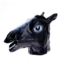 Карнавальная маска латекс Лошадь, цвет чёрный