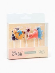 Набор свечей для торта Милые котята, 3×3.5 + 4 см, 5 шт.