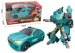 Робот-машина POLICE бирюзовая в коробке