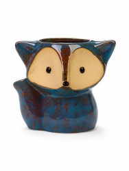 Декоративный горшок для цветов «Лисёнок Фред» керамический, 200 мл, 9×8.5×10 см, голубой