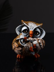 Фигурка полистоун Сова кормит совёнка 8×7.5×8.7 см