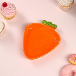Тарелка Морковь оранжевая керамика 18 см