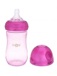 Бутылочка для кормления с наклейками Juicy от 0 мес., 250 мл., фиолетовая, M&B