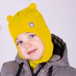 Шапка-шлем детский, цвет горчица, размер 42-46