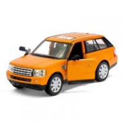 Машина оранжевая Range Rover Sport, 1:38, открываются двери, инерция