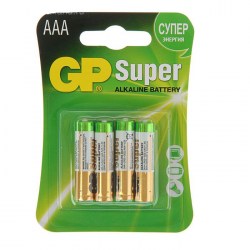 Батарейка алкалиновая GP Super, ААА, LR03-4BL, блистер, 4 шт.