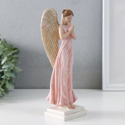 Сувенир статуэтка Девушка Ангел в розовой тоге 23 см