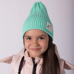 Комплект (шапка,снуд) для девочки, цвет мята, размер 48-52