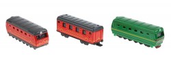 Набор из 3-х моделей РЖД:2 локомотива+вагон 7,5 см металлич.