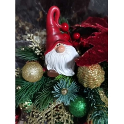Сувенир статуэтка новогодняя Дед Мороз в красном колпаке 7 см