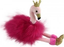 Мягкая игрушка Фламинго с золотыми лапками и клювом розовый, 15 см