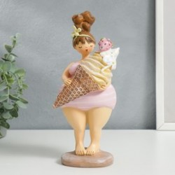 Фигурка полистоун Аппетитная толстушка с рожком мороженого, 22×9×9.5 с