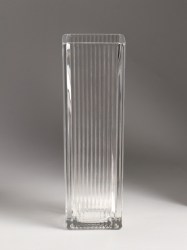 Ваза «Бритт», полосы 24×8 см, стекло, прозрачная