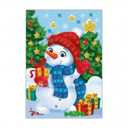 Набор для творчества. Мягкая мозаика А4 «Снеговик с подарками»