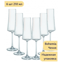 Набор бокалов для шампанского Экстра 210 мл, 6 шт хрустальное стекло