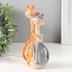 Фигурка полистоун обнимашки Кот и кошка - полосатики 16×7.8×5 см