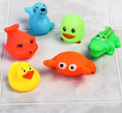 Набор резиновых игрушек для игры в ванной Малыши 2, пищалки, 6 шт., цвет МИКС