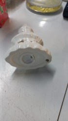 уценка Фигурка светящаяся Ёлочка и звёзды керамика, белый с золотом