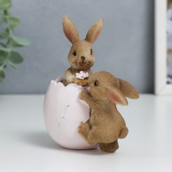 Сувенир статуэтка пасхальная заяц кролик в яйце 10 см