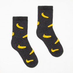 Носки женские махровые Бананы, цвет серый, размер 23-25