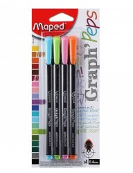 Ручка капиллярная "Graph Pep's" набор 4 шт пастель