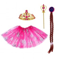 Карнавальный набор «Принцесса», 4 предмета: корона, жезл, коса, юбка, 3-4 года