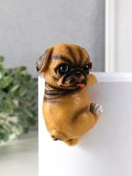 Фигурка для флорариума «Маленький мопс» декор на кашпо, 6.5×7×11.5 см