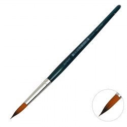 Кисть Синтетика Круглая, Malevich Andy № 7, d-7.0 мм, L-25 мм (короткая ручка), синий 