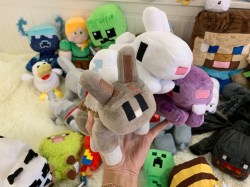 Мягкая игруша Плюшевый серый кролик майнкрафт Rabbit 18 см 