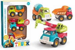 Набор строительных машин (бетоновоз,самосвал,кран) в коробке