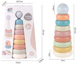 Пирамидка (7 колец) нюдовая текстурированная в коробке