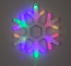 Светодиодная фигура Снежинка 30 см, пластик, 220 В, свечение мульти (RG/RB)
