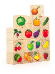 Набор кубиков Овощи-фрукты 16 шт