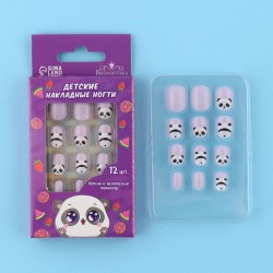 Детские накладные ногти Панда 12 шт