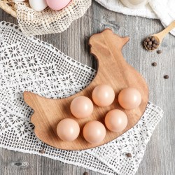 Подставка деревянная для яиц Курочка 6 ячеек