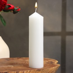 Свеча интерьерная Столбик белая, 4х15 см   9591547