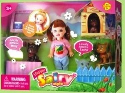 Кукла с домашними питомцами и аксессуарами в коробке